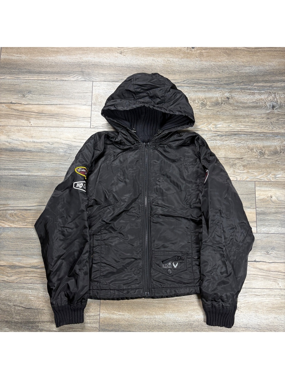 Harley-Davidson black hooded Reversible jacket
